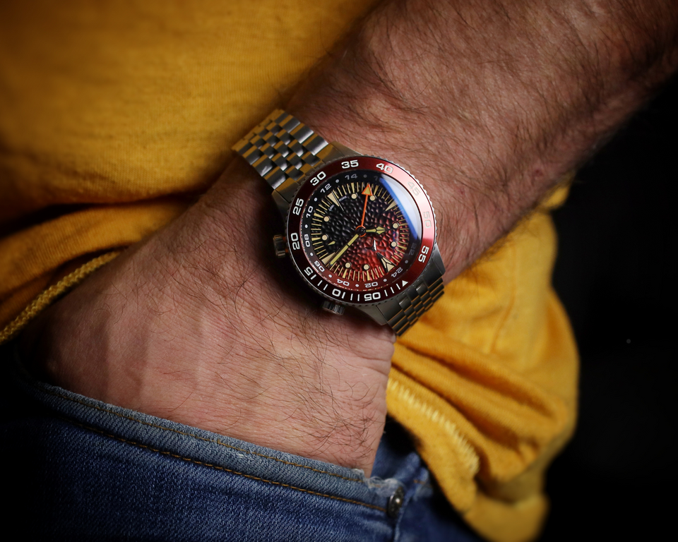 Ace Rothstein Watch Ace X GMT Diver - Burgundy/Black – Aerotec Watches